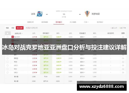 冰岛对战克罗地亚亚洲盘口分析与投注建议详解